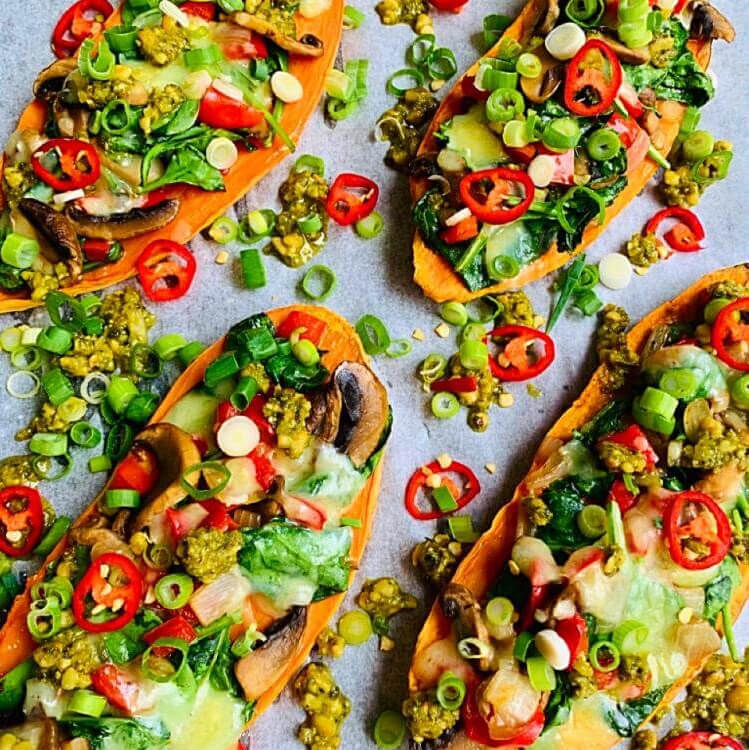 Sweet potato pizza recipe from Eat Well Live Well: Organic Pant-based Wholefoods by Rebecca’h Pescarini Walker