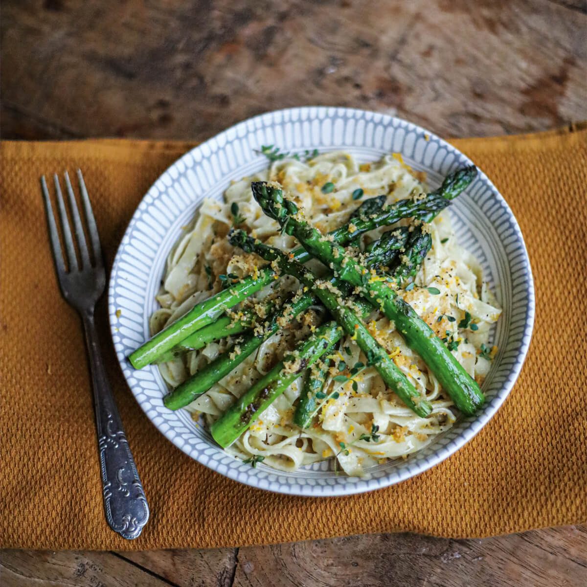 Asparagus fettuccine by Katie White