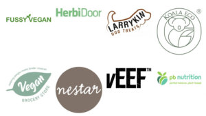 Some of the gift partners for the November 2021 Vegan Easy challenge