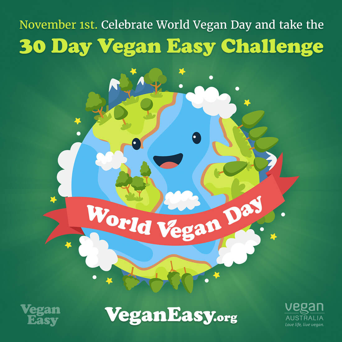 Kickstart a kinder, greener life with the 30-day Vegan Easy Challenge this World Vegan Day