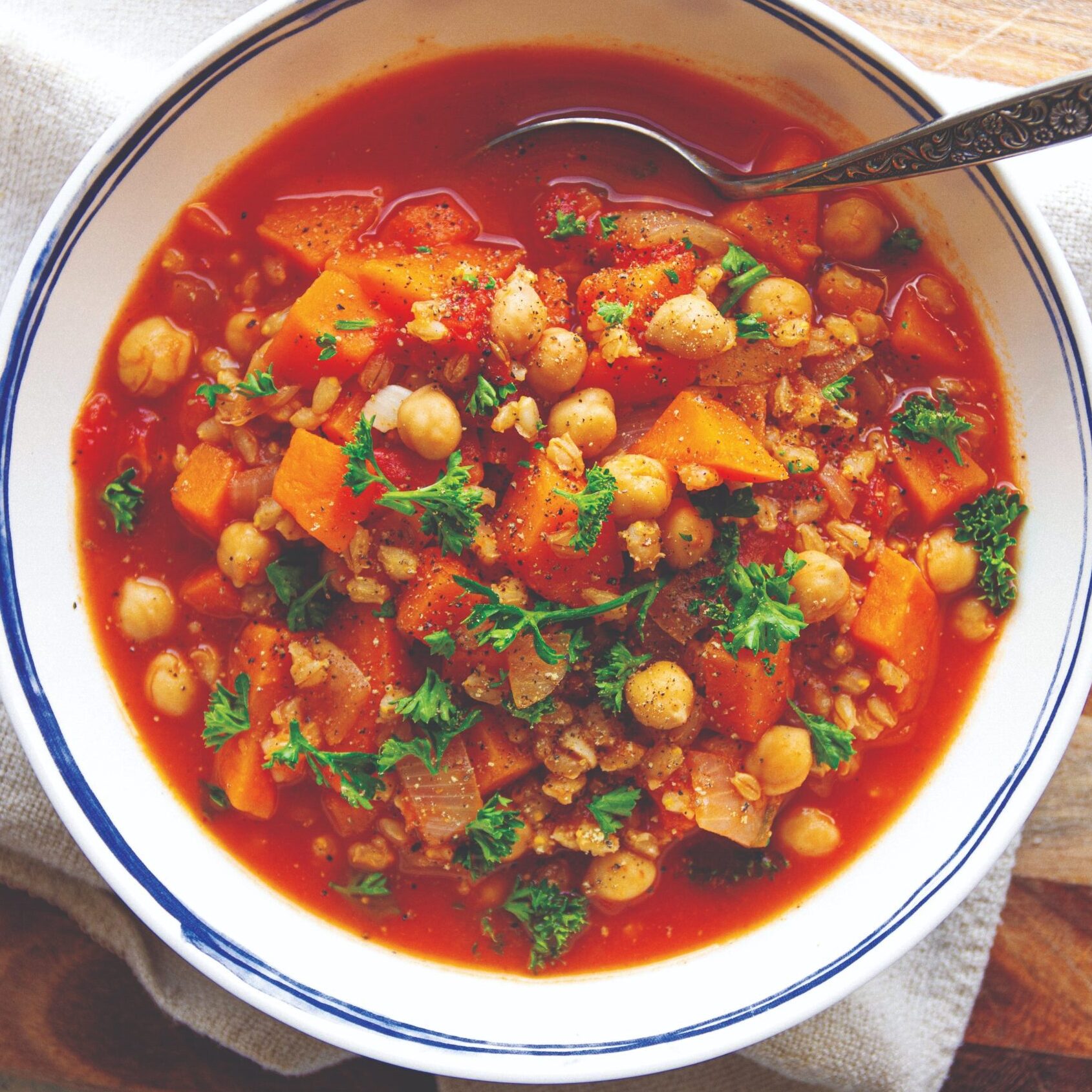 Barley chickpea stew