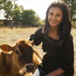 Dr Ash Nayate with rescued calf