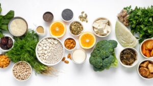 Healthy vegan sources of calcium – beans, tofu, greens, oranges, etc