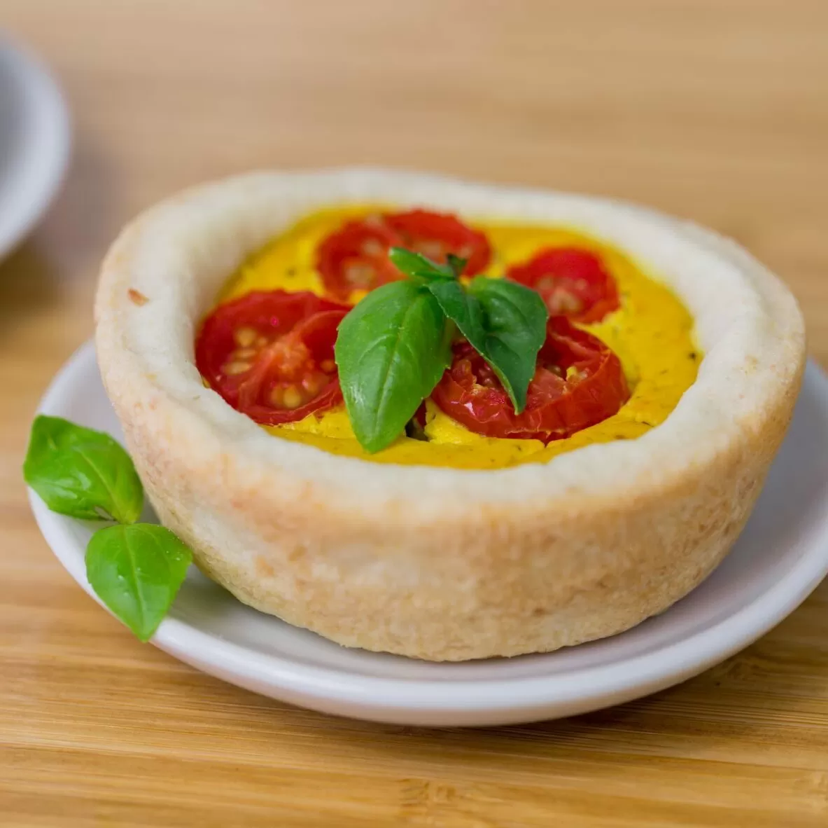 Vegan ‘egg’ and tomato tartlets